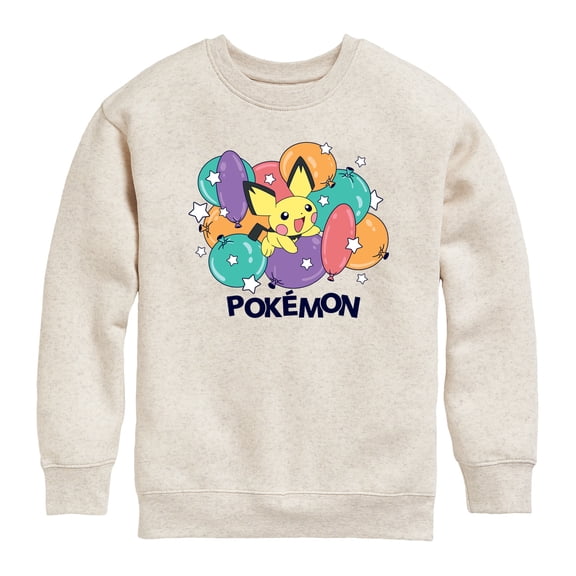 Pokémon - Pichu Balloon Cluster - Youth Boys Crew Fleece Sweatshirt