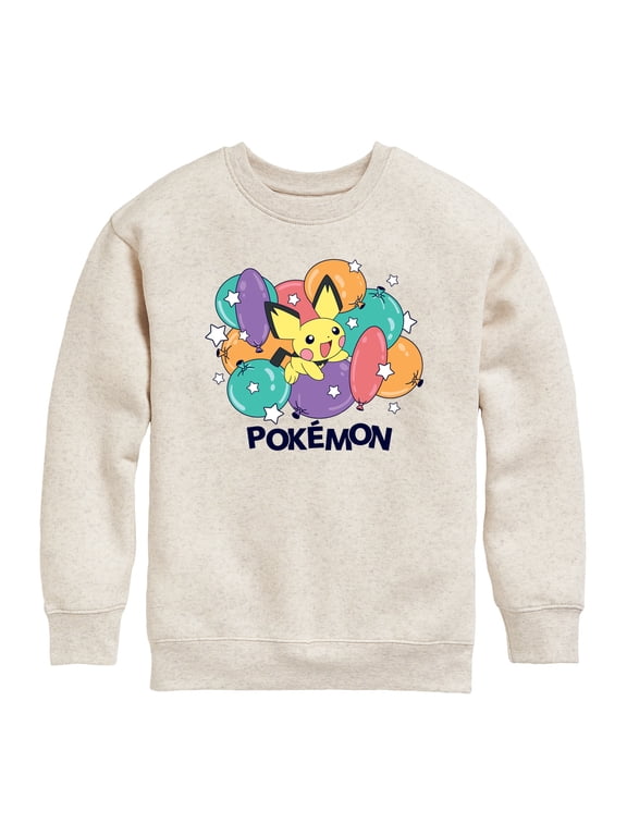 - Pichu Balloon Cluster Boys' Graphic Long Sleeve Fleece Sweatshirt