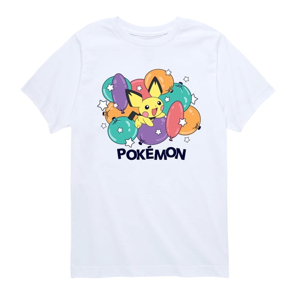 Pokémon - Pichu Balloon Cluster - Youth Boys Short Sleeve Graphic T-Shirt