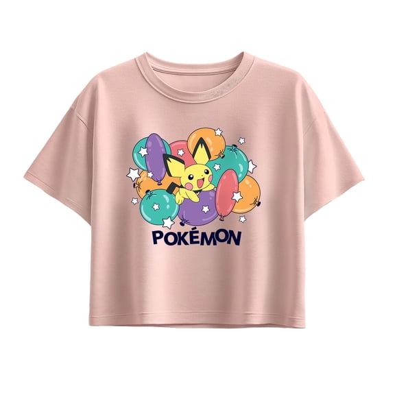 Pokémon - Pichu Balloon Cluster - Youth Girls Boxy T-Shirt