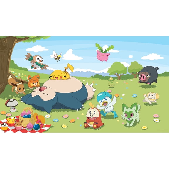 Pokmon Picinic Green Peel and Stick Mural