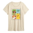 thumbnail image 1 of Pokémon - Pickachu Chespin Fennekin Froakie Grid- Women's Short Sleeve Graphic T-Shirt, 1 of 5
