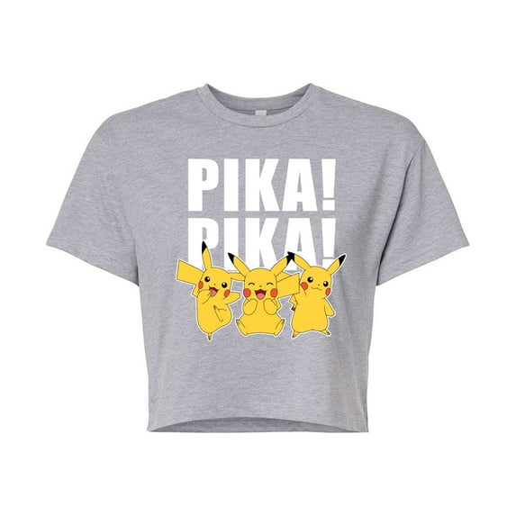 Pokémon - Pika! Pika! - Juniors Cropped Cotton Blend T-Shirt