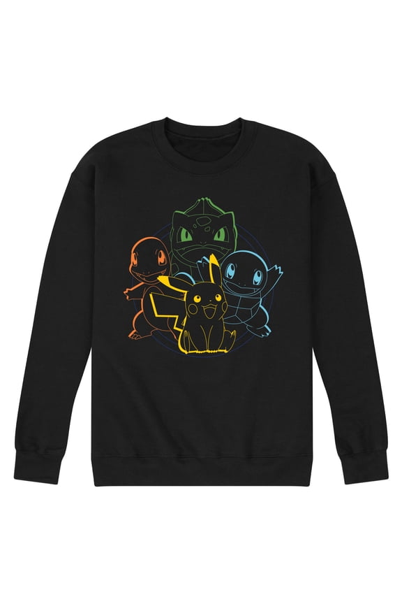 Pokémon - Pikachu And Friends Outline - Men's Crew Fleece Sweatshirt