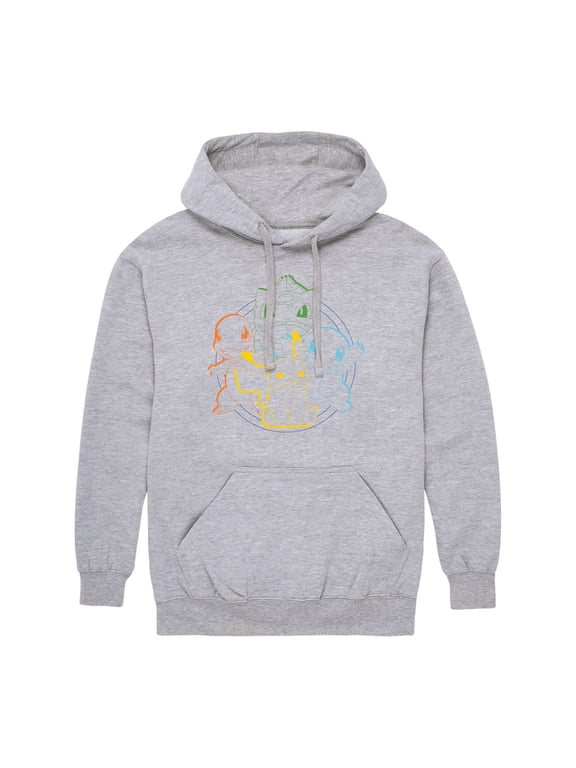 Pokémon - Pikachu And Friends Outline Men's Graphic Fleece Pullover Hoodie
