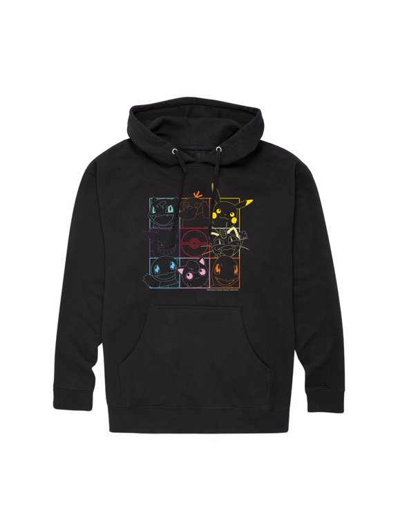 Pokémon - Pikachu And Friends Pokeball Grid Men's Graphic Fleece Pullover Hoodie