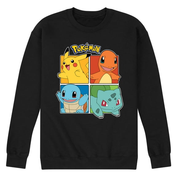Pokémon - Pikachu And Starters Squares - Men's Crew Fleece Sweatshirt