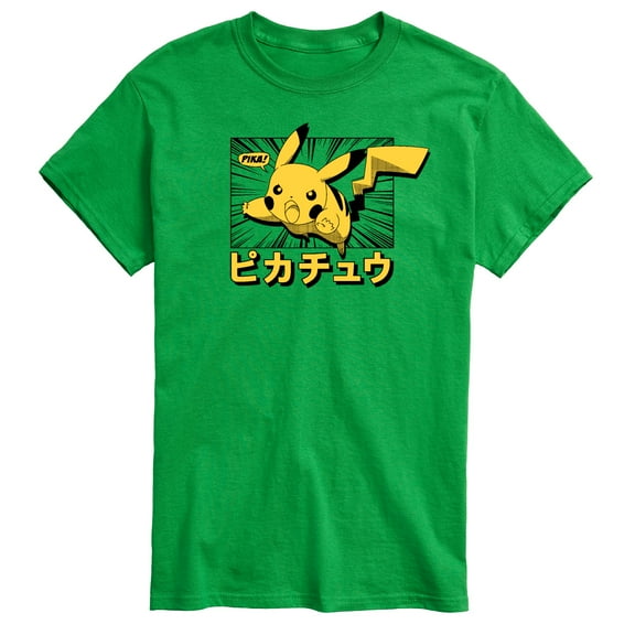 Pokémon - Pikachu Anime Kanji - Men's Short Sleeve Graphic T-Shirt
