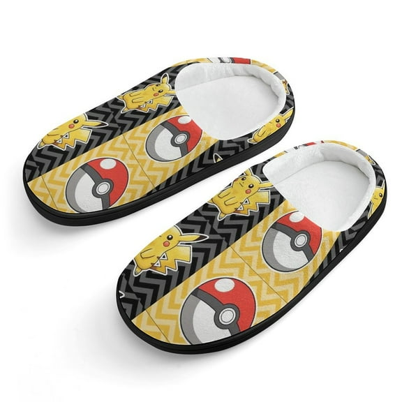 Pokémon Pikachu Ball Slippers for Boys Girls Teen,Little Kids Big Boys,Warm Winter Slippers,Soft Fuzzy Slippers Indoor House Shoes