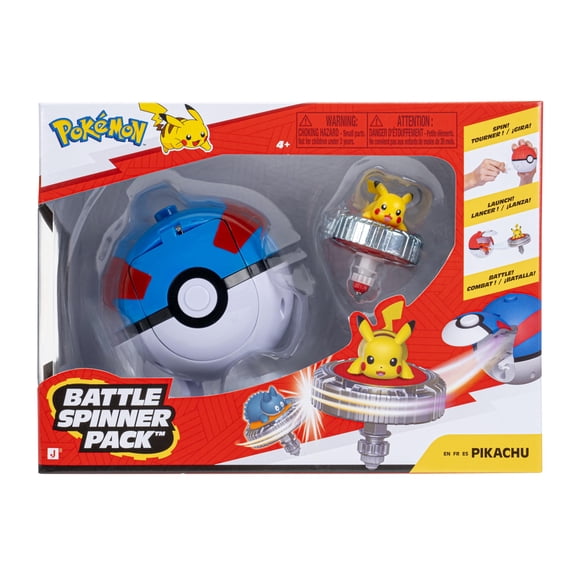 Pokmon Pikachu Battle Spinner Pack - Battle Spinner with Great Ball Spinner Launcher