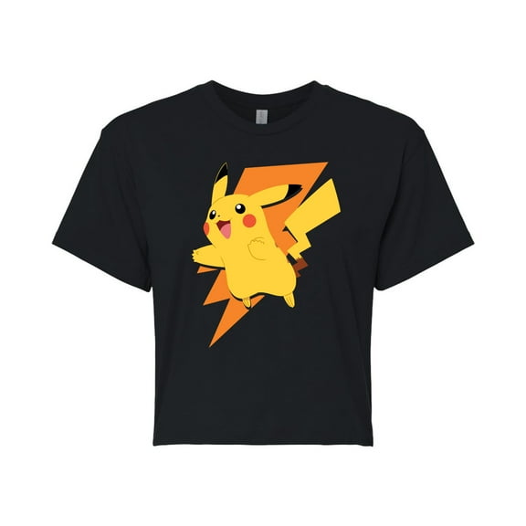 Pokémon - Pikachu Bolt - Juniors Cropped Cotton Blend T-Shirt