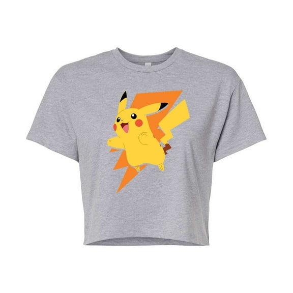 Pokémon - Pikachu Bolt - Juniors Cropped Cotton Blend T-Shirt