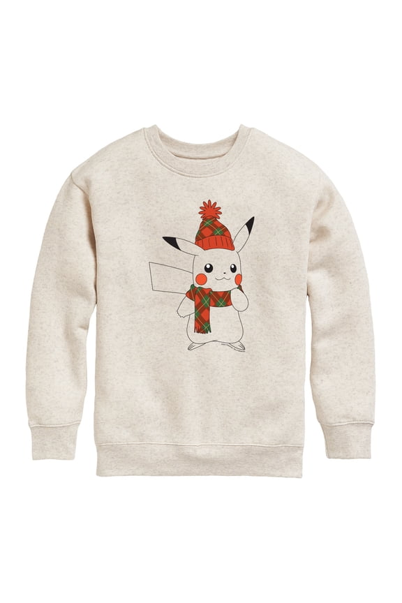 Pokémon - Pikachu Bundled Up -Youth Crew Fleece Sweatshirt