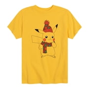Pok mon - Pikachu Snowy Christmas Outfit Boys Short Sleeve Graphic T-Shirt