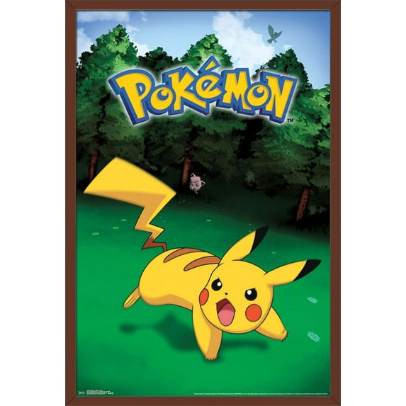 Pokémon - Pikachu Catch Wall Poster, 22.375" x 34", Framed