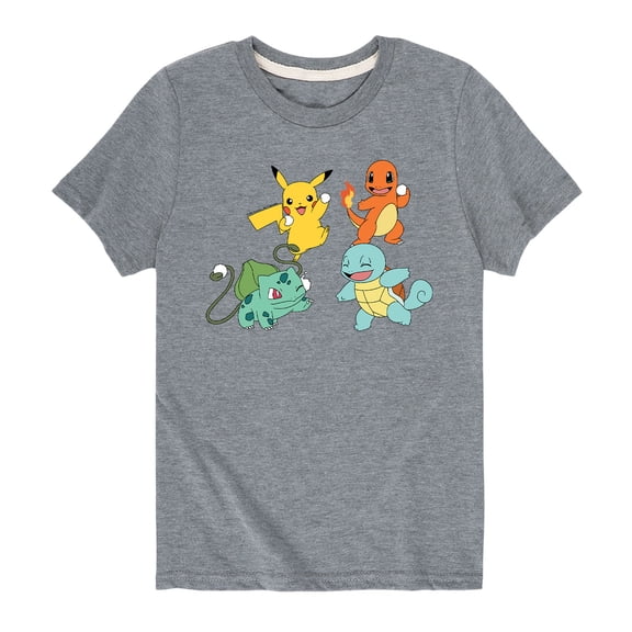 Pokémon - Pikachu Charmander Bulbasaur Squirtle Snowball Fight Boys' Short Sleeve Graphic T-Shirt