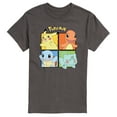 thumbnail image 1 of Pokémon - Pikachu Charmander Bulbasaur Squirtle Square - Men's Short Sleeve Graphic T-Shirt, 1 of 4