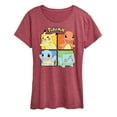 thumbnail image 1 of Pokémon - Pikachu Charmander Bulbasaur Squirtle Square -  Women's Short Sleeve Graphic T-Shirt, 1 of 5