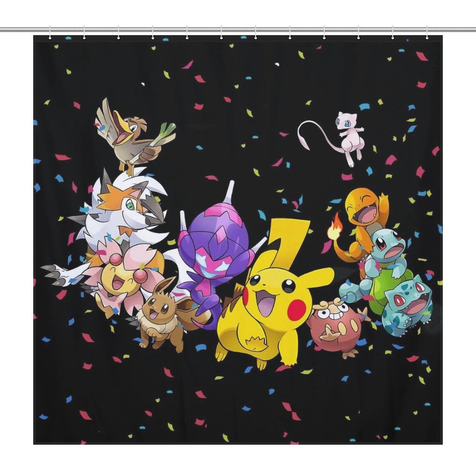 PokémonPikachu Charmander Squirtle Bulbasaur Shower Curtain,Shower