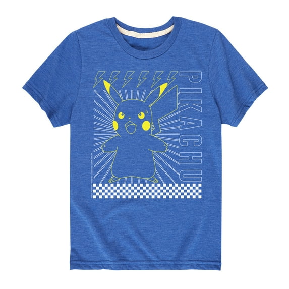 Pokémon - Pikachu Checkered - Youth Short Sleeve Graphic T- Shirt