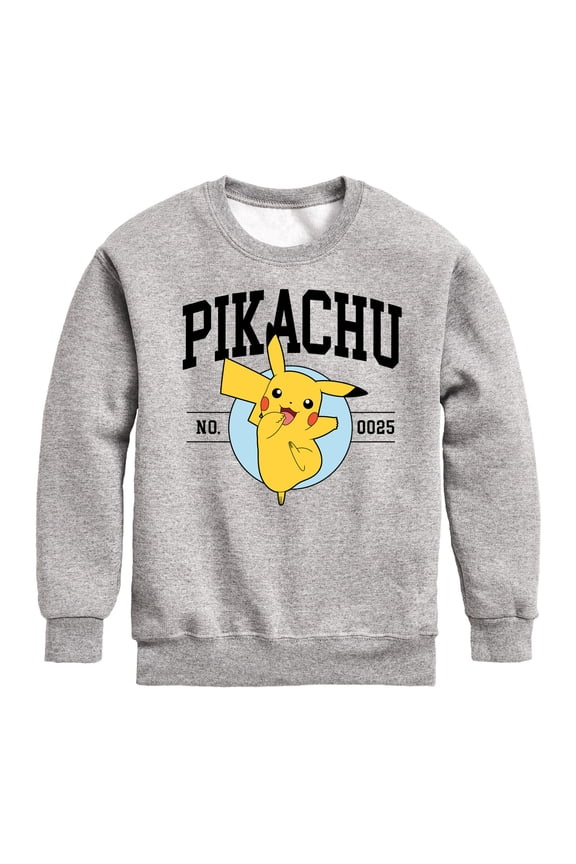 Pokémon - Pikachu Collegiate - Youth Crewneck Fleece Sweatshirt