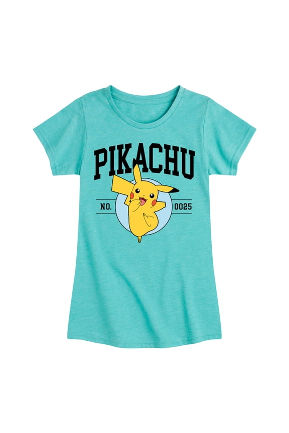 Pokémon  - Pikachu Collegiate - Youth Girls Short Sleeve Graphic T-Shirt