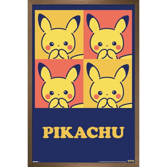 Pokémon: Pikachu Cutie Collection - Squares Wall Poster, 14.725" x 22.375" Framed