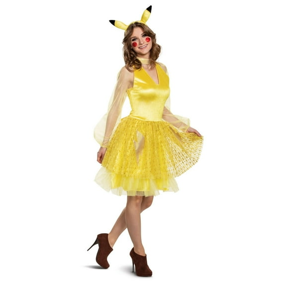 Pokémon Pikachu Deluxe Women's Halloween Fancy-Dress Costume for Adult, S