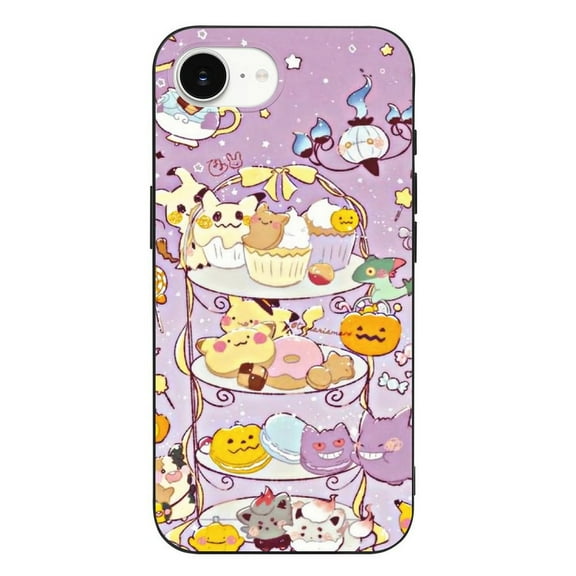 Pokmon-Pikachu Dessert Compatible with iPhone 16 E Case Full Covered Soft Slim Rugged TPU Phone Case Shockproof Non-Slip Anti-Fingerprint Basic Cases Protection