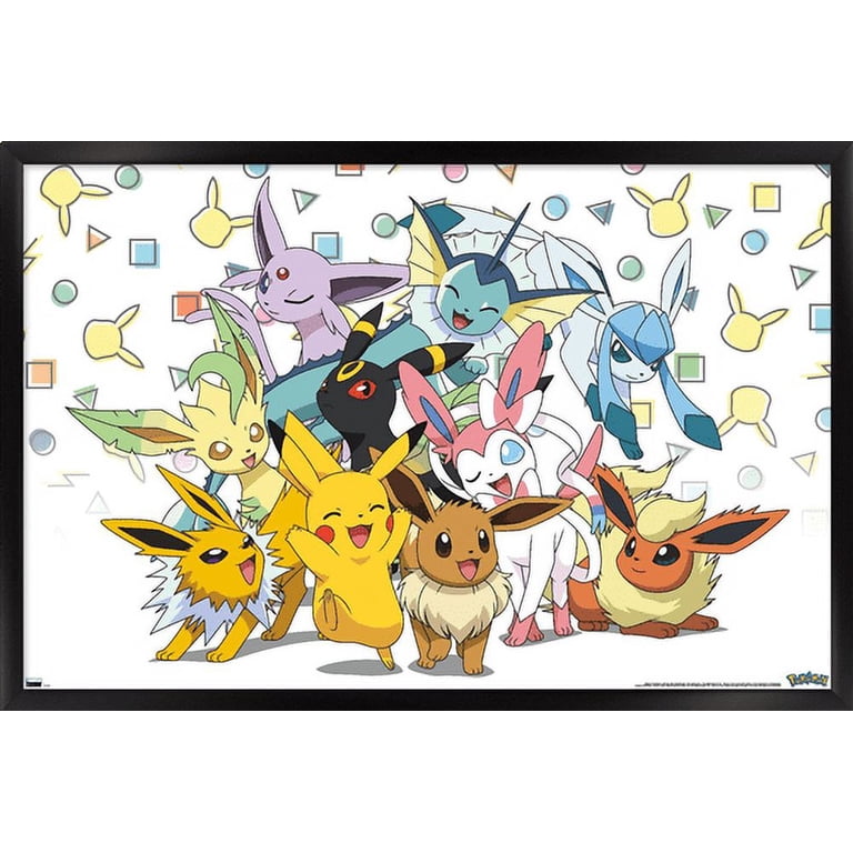 Pokémon - Pikachu, Eevee, And Its Evolutions Wall Poster, 14.725
