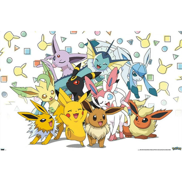 Pokémon - Pikachu, Eevee, And Its Evolutions Wall Poster, 14.725