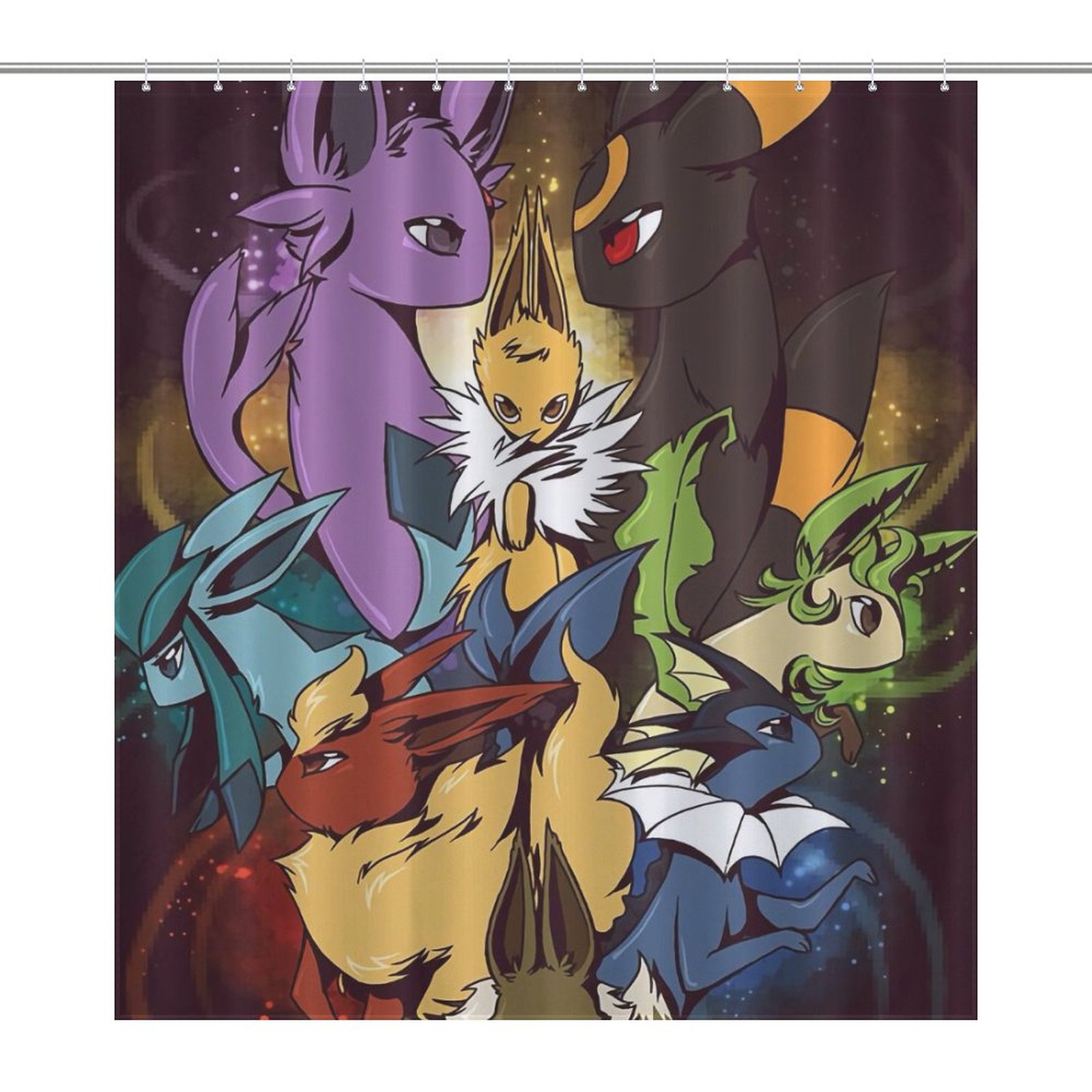 Pokémon-Pikachu Eevee Evolutions Shower Curtain,Shower Curtain for ...