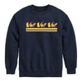 thumbnail image 1 of Pokémon - Pikachu Eevee Friends Retro Stripe - Youth Crewneck Fleece Sweatshirt, 1 of 5
