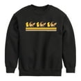 thumbnail image 1 of Pokémon - Pikachu Eevee Friends Retro Stripe - Youth Crewneck Fleece Sweatshirt, 1 of 5