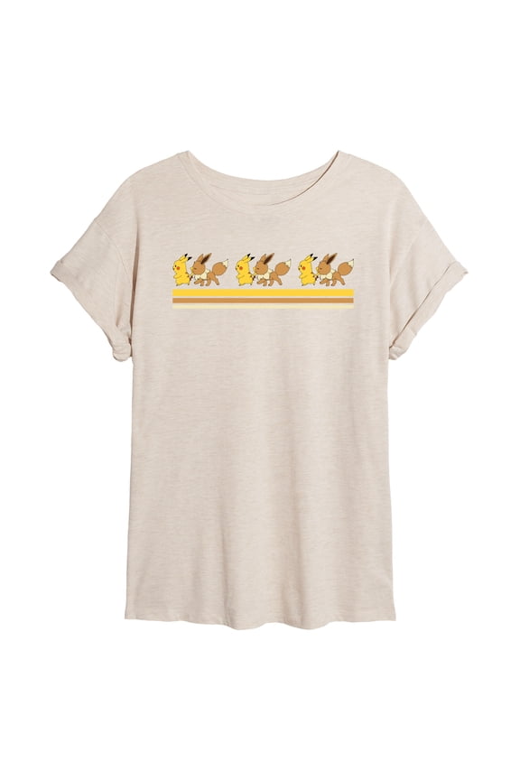 Pokémon - Pikachu Eevee Retro - Juniors Muscle T-Shirt