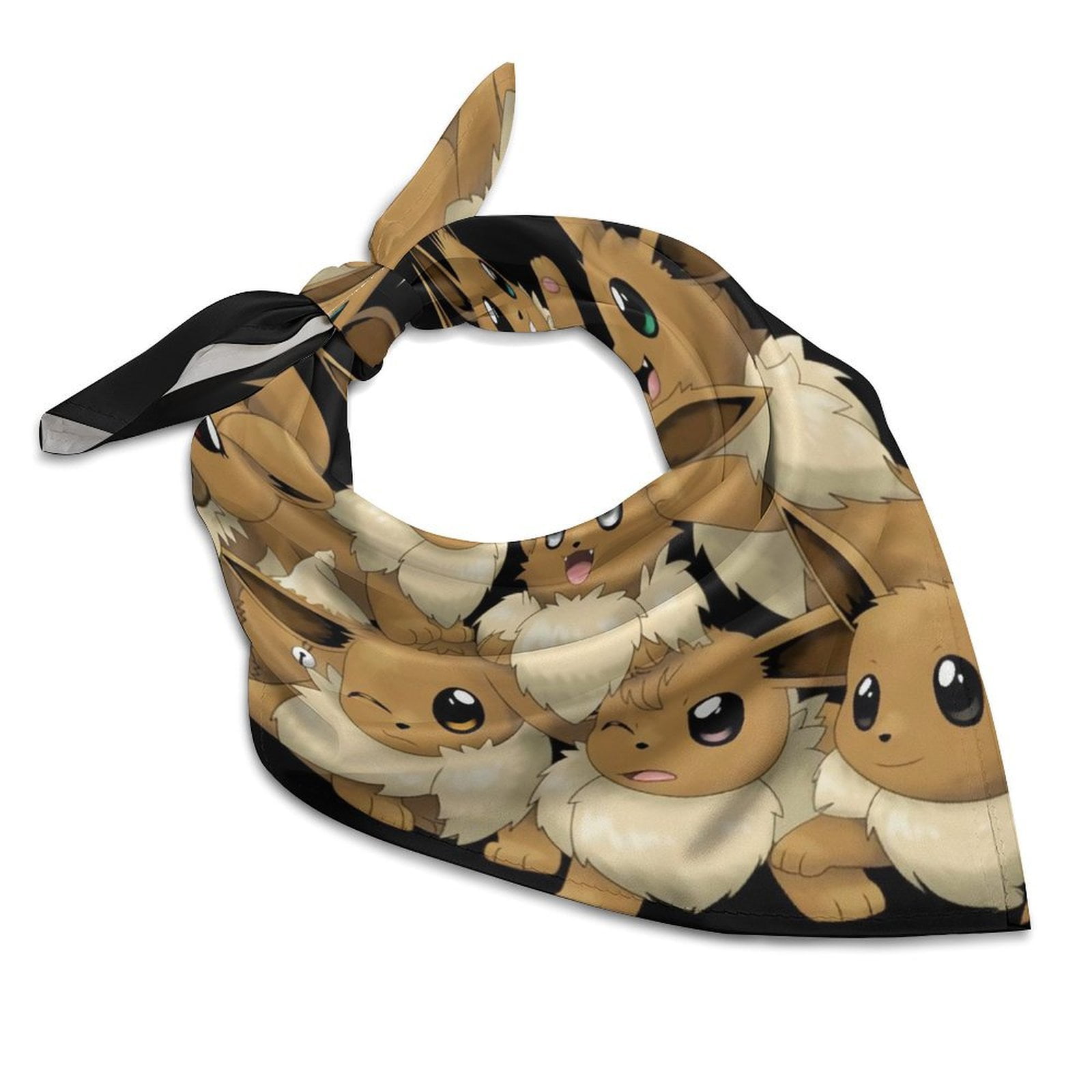 Pokémon Pikachu Eevee6 Square Satin Head Scarf Hair Scarves Silk-like ...