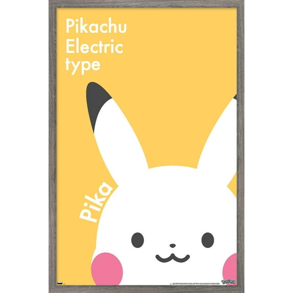 Pokémon - Pikachu Electric Type Wall Poster, 22.375" x 34" Framed