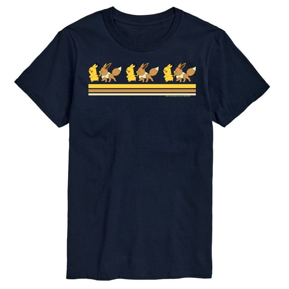 Pokémon - Pikachu Evee Retro - Men's Short Sleeve Graphic T-Shirt