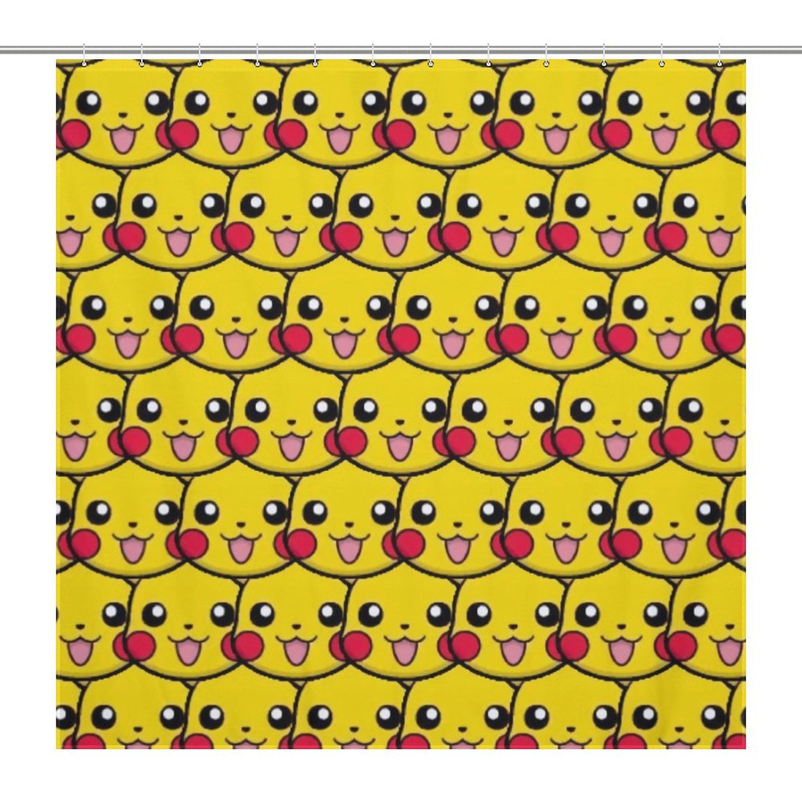 PokémonPikachu Face Shower Curtain,Shower Curtain Liner,Shower Curtain