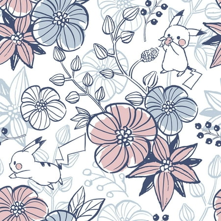 Pokémon Pikachu Floral Peel & Stick Wallpaper