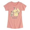 thumbnail image 1 of Pokémon - Pikachu Flowers - Girls Fitted Short Sleeve Graphic T-Shirt, 1 of 5