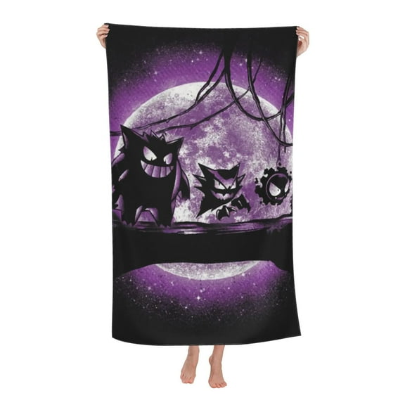 Pokmon-Pikachu Gengar Bath Towels,Pokmon-Pikachu Gengar Beach Towel,Soft Bath Towel Microfiber Highly Absorbent Quick Dry Swim Pool Towel for Kids Adults (52x32inch)