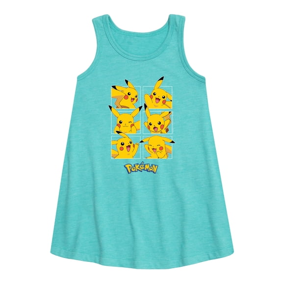 Pokémon - Pikachu Grid - Youth Girls A-line Dress