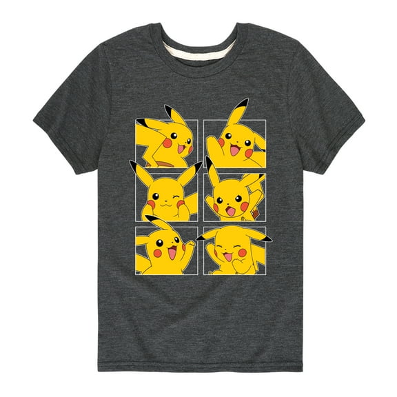 Pokémon - Pikachu Grid - Youth Short Sleeve Graphic T-Shirt