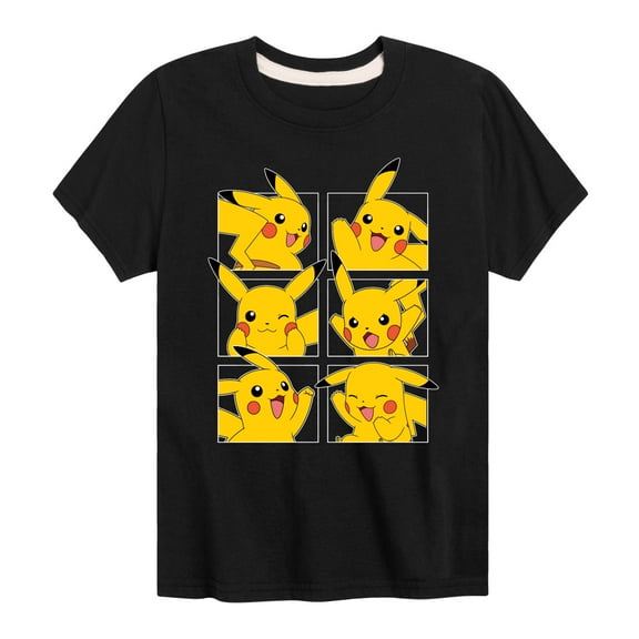 Pokémon - Pikachu Grid - Youth Short Sleeve Graphic T-Shirt