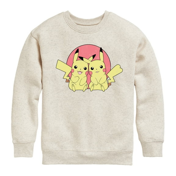 Pokémon - Pikachu Group In Circle - Youth Crewneck Fleece Sweatshirt
