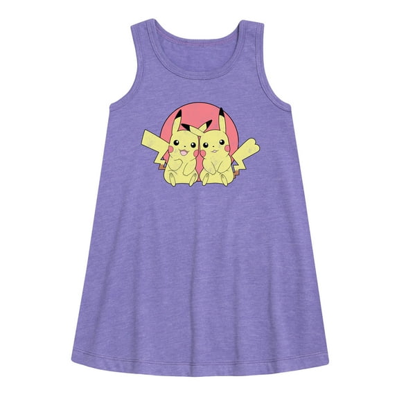 Pokémon - Pikachu Group In Circle - Youth Girls A-line Dress