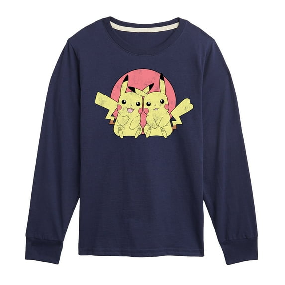 Pokémon - Pikachu Group In Circle - Youth Long Sleeve Graphic T-Shirt