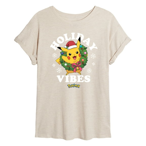 Pokémon  - Pikachu Holiday Vibes - Juniors Muscle T-Shirt