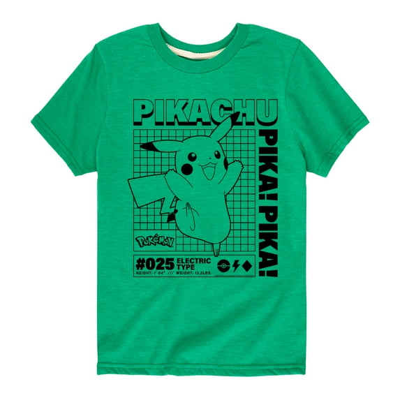 Pokémon - Pikachu Info Chart - Youth Short Sleeve Graphic T-Shirt